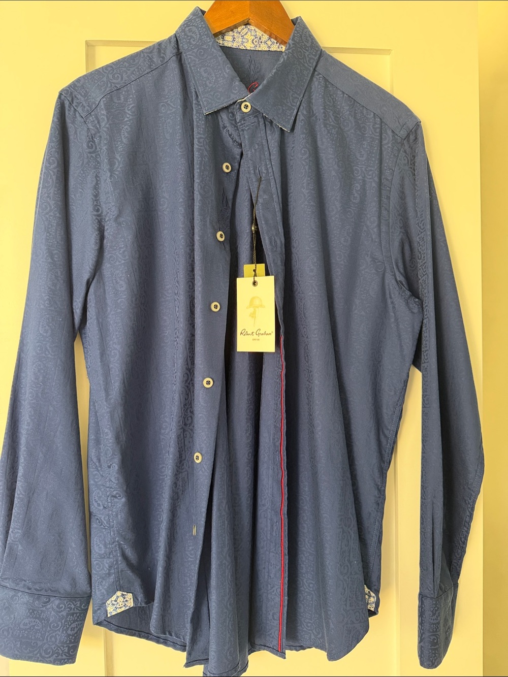 Robert Graham Men's Navy Paisley Dress Shirt